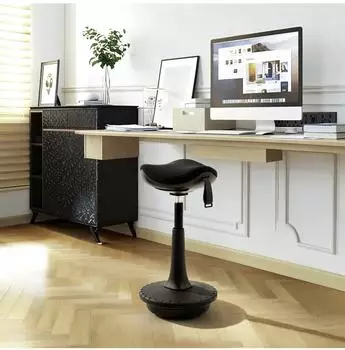 HJH Office Balance Sit Ergo Stehhilfe Stoff, höhenverstellbar, schwarz – HJH Office Balance Sit Ergo – flexibler Bürohocker für wechselnde Arbeitshöhen
