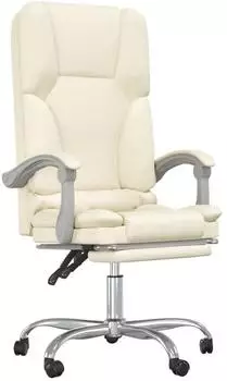 vidaXL B&uuml;rostuhl mit Massagefunktion, Kunstleder, Creme (349680)