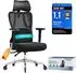 Songmics Bürostuhl ergonomisch, höhenverstellbar, Stoff/Netz, bis 150kg, schwarz (OBN067BH01)