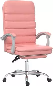 vidaXL B&uuml;rostuhl mit Massagefunktion, neigbar, rosa, Kunstleder (349731)