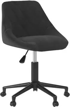 vidaXL B&uuml;rostuhl Drehbar Samt Schwarz (335481)