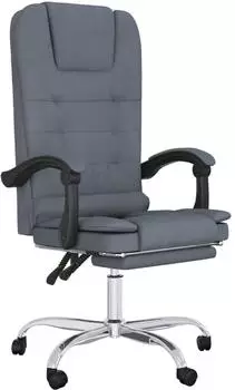 vidaXL B&uuml;rostuhl mit Massagefunktion Dunkelgrau Samt (349663)