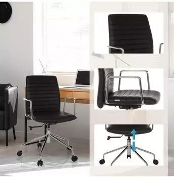 HJH Office VEMONA 30 Chefsessel Kunstleder Schwarz (601015) – HJH Office VEMONA 30 Chefsessel Kunstleder Schwarz (601015) für dauerhaften Arbeitskomfort