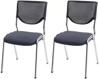 MCW Besucherstuhl H401 stapelbar, Textil, dunkelgrau, 2er-Set (800000417055)