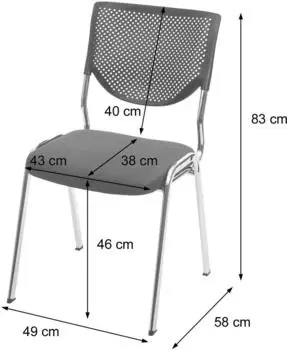 MCW Besucherstuhl H401 stapelbar, Textil, dunkelgrau, 2er-Set (800000417055) – MCW H401 – Stapelbarer Freischwinger für flexible Raumnutzung