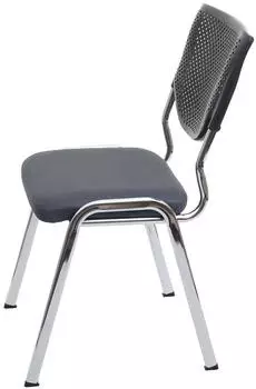 MCW Besucherstuhl H401 stapelbar, Textil, dunkelgrau, 2er-Set (800000417055) – Gepolsterter Komfort für mehrere Sitzstunden