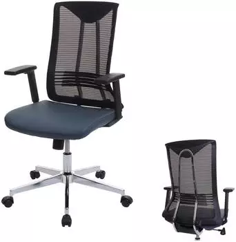 MCW MCW-J53 B&uuml;rostuhl ergonomisch, Kunstleder, blau-grau (MCW-J53)