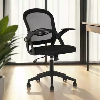 Idimex Eren Bürodrehstuhl ergonomisch Netzrücken Armlehnen schwarz (15021)