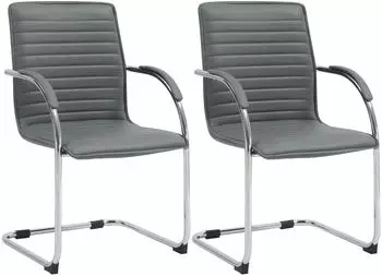 CLP Tira Schwingstuhl 2er-Set Kunstleder Grau (326402)