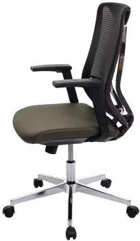 MCW Bürostuhl MCW-J53 ergonomisch Kunstleder olivgrün (MCW-J53) – Sitzhöhenverstellung passt sich der Körpergröße an