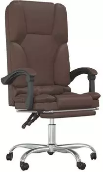 vidaXL B&uuml;rostuhl mit Massagefunktion, braun, Kunstleder (349678)