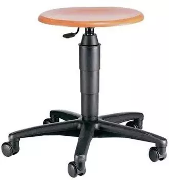 Topstar Drehhocker mit Rollen, Buche natur, Sitzhöhe 420-550mm (72260 HO 1 H)