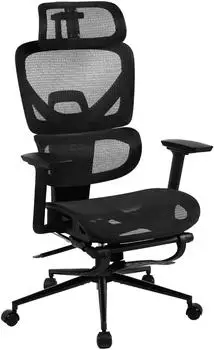 CLP Beresford Bürostuhl Meshbezug ergonomisch mit Fußablage (325750)
