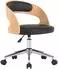 vidaXL Drehbarer Bürostuhl Bugholz und Kunstleder, schwarz (3054845)
