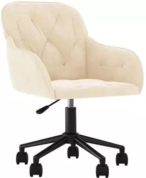 vidaXL B&uuml;rostuhl, drehbar, creme, Samt (344876)