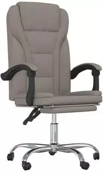 vidaXL B&uuml;rostuhl mit Liegefunktion, Stoff, taupe (349693)