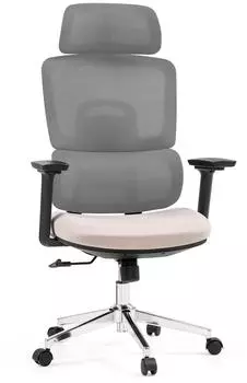 HJH Office Ergomy Pro B&uuml;rostuhl Netzstoff/Stoff, grau/beige (670697)