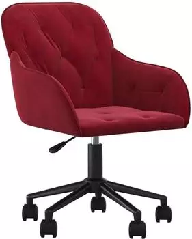 vidaXL B&uuml;rostuhl drehbar, weinrot, Samt (344872)