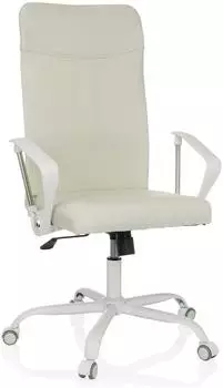HJH Office STRYKA W B&uuml;rostuhl Stoff, beige/wei&szlig;, mit Armlehnen (729495)