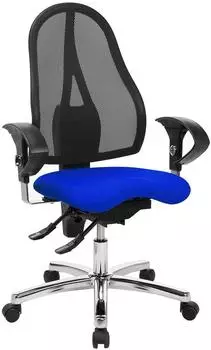 Topstar Sitness 15 Drehstuhl blau, Armlehnen, Universalrollen (ST19UG26H)