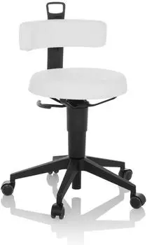 HJH Office TOP WORK FLEX PU Drehhocker Kunstleder wei&szlig; (925008)