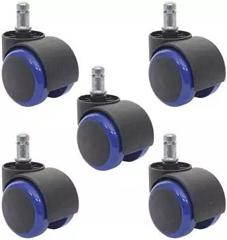MCW Hartbodenrollen 5er-Set, schwarz/blau, Metall (800000644346)