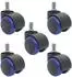 MCW Hartbodenrollen 5er-Set, schwarz/blau, Metall (800000644346)
