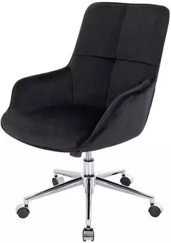 MCW J64 B&uuml;rostuhl mit Armlehne, h&ouml;henverstellbar, Samt, schwarz (79116)