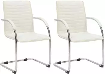 CLP Tira Schwingstuhl Kunstleder, creme, 2er-Set