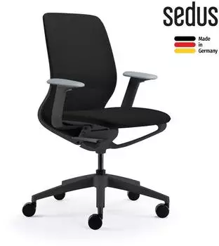 Sedus se:motion net B&uuml;rostuhl, Stoff schwarz, Gestell schwarz (em-821/101)