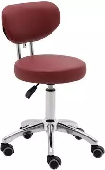 Physa Ascona Rollhocker mit R&uuml;ckenlehne, 46-60cm, 150kg, burgund (ASCONA BURGUNDY)