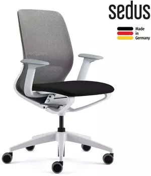 Sedus se:motion net B&uuml;rostuhl schwarz/rot mit Armlehnen (em-821/103)