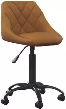 vidaXL B&uuml;rostuhl Samt, braun, h&ouml;henverstellbar