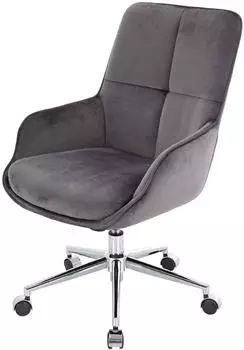 MCW MCW-J64 Bürostuhl Samt, höhenverstellbar, dunkelgrau (79109)
