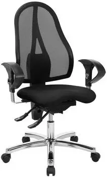 Topstar Sitness 15 Drehstuhl schwarz, Armlehnen, Universalrollen (ST19UG20H)