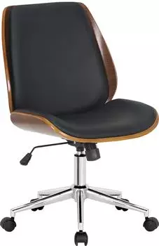 CLP Mitch B&uuml;rostuhl h&ouml;henverstellbar, walnuss/schwarz, Gestell chrom