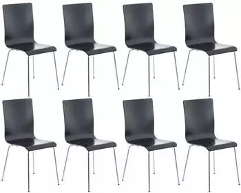 CLP Pepe 8er-Set Besucherstuhl Holz, schwarz (152679801)