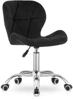Home Collective Drehstuhl Samt schwarz, h&ouml;henverstellbar, ergonomisch