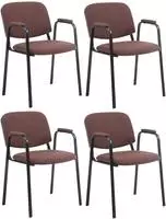 4er Set Besucherst&uuml;hle Ken Pro Stoff Braun