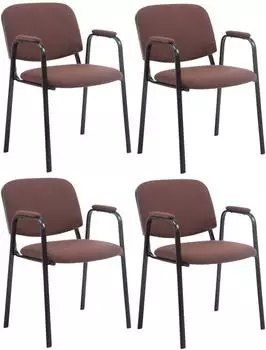 CLP Ken Pro Besucherst&uuml;hle 4er-Set, Stoff, braun, stapelbar (Ken Pro)