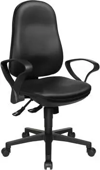 Topstar Support SY B&uuml;rodrehstuhl Kunstleder mit Armlehnen, schwarz (8550SD10)