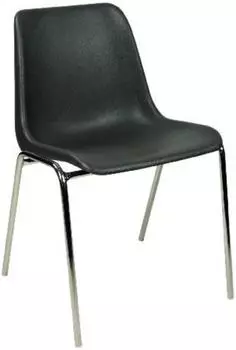 Cab Betrieb Kunststoffschalenstuhl anthrazit, verchromtes Gestell, 4er-Set (KCS ECO 4er)
