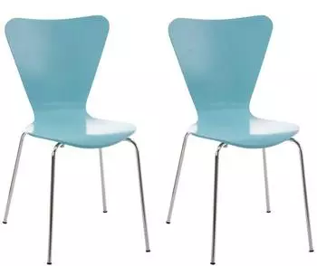 CLP Calisto Besucherstuhl stapelbar, hellblau, 2er-Set