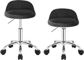 Woltu BS127 Bürohocker mit Rollen, höhenverstellbar 43-54,5cm, dunkelgrau, 2er-Set (BS127dgr-2)