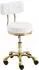 Physa GELA White Rollhocker mit Rückenlehne, höhenverstellbar 47-61cm, 150kg, weiß/gold