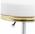 Physa GELA White Rollhocker mit Rückenlehne, höhenverstellbar 47-61cm, 150kg, weiß/gold