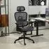 HomCom Bürostuhl ergonomisch, höhenverstellbar, Liegefunktion, Kopfstütze, schwarz