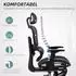 HomCom Bürostuhl ergonomisch, höhenverstellbar, Liegefunktion, Kopfstütze, schwarz