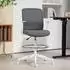 HomCom Ergonomischer Schreibtischstuhl mit Armlehne, Fußring, grau (921-769V00GY)