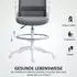 HomCom Ergonomischer Schreibtischstuhl mit Armlehne, Fußring, grau (921-769V00GY)